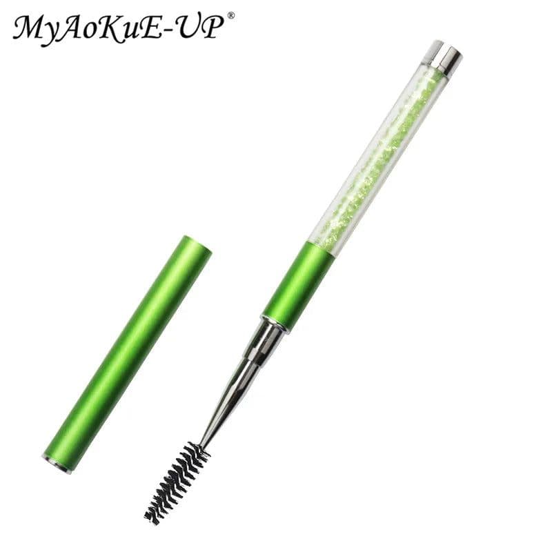 image-Rhinestone Lash Brush Reusable Eyelash Brushes Mascara Wand Applicator Eyelash Extension Makeup Tool