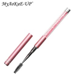 image-Rhinestone Lash Brush Reusable Eyelash Brushes Mascara Wand Applicator Eyelash Extension Makeup Tool