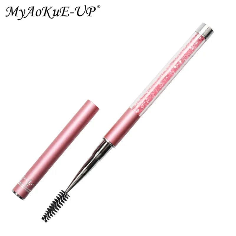 image-Rhinestone Lash Brush Reusable Eyelash Brushes Mascara Wand Applicator Eyelash Extension Makeup Tool
