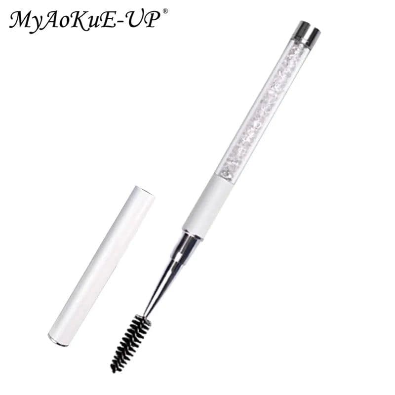 image-Rhinestone Lash Brush Reusable Eyelash Brushes Mascara Wand Applicator Eyelash Extension Makeup Tool