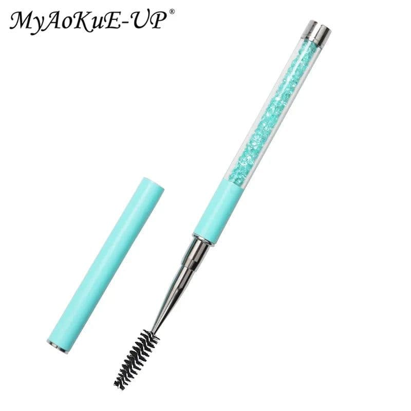 image-Rhinestone Lash Brush Reusable Eyelash Brushes Mascara Wand Applicator Eyelash Extension Makeup Tool