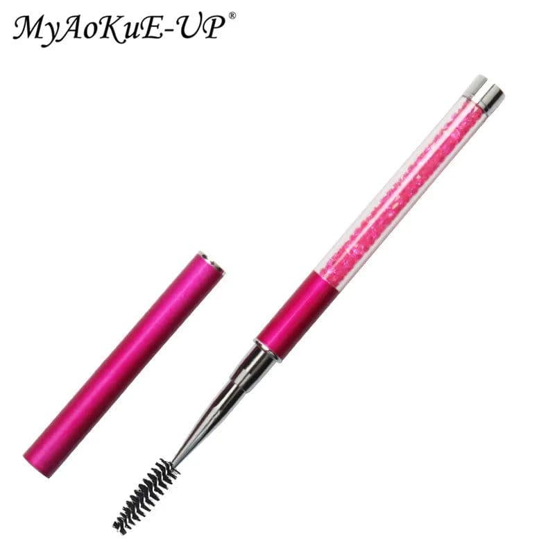 image-Rhinestone Lash Brush Reusable Eyelash Brushes Mascara Wand Applicator Eyelash Extension Makeup Tool