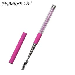 image-Rhinestone Lash Brush Reusable Eyelash Brushes Mascara Wand Applicator Eyelash Extension Makeup Tool