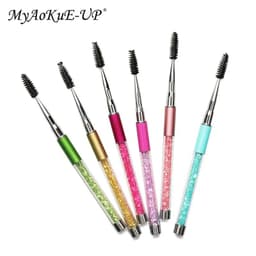 image-Rhinestone Lash Brush Reusable Eyelash Brushes Mascara Wand Applicator Eyelash Extension Makeup Tool