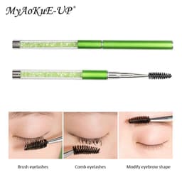 image-Rhinestone Lash Brush Reusable Eyelash Brushes Mascara Wand Applicator Eyelash Extension Makeup Tool