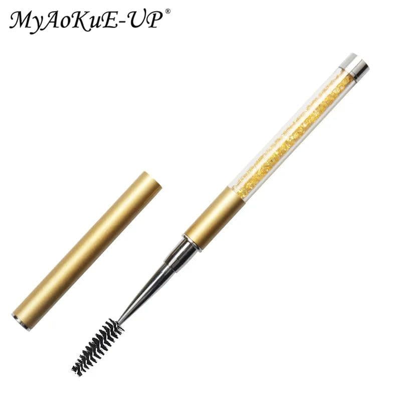 image-Rhinestone Lash Brush Reusable Eyelash Brushes Mascara Wand Applicator Eyelash Extension Makeup Tool