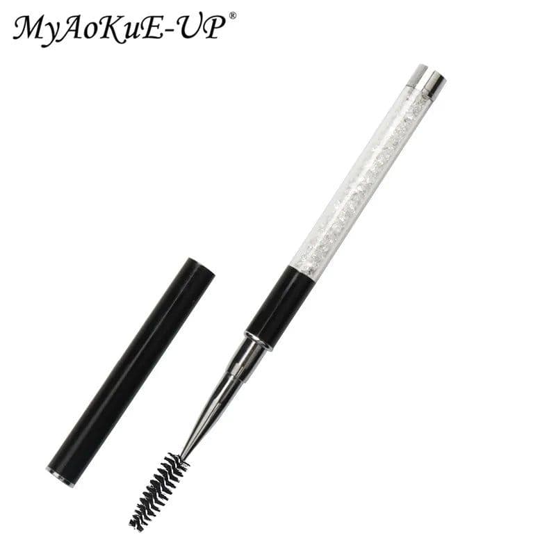 image-Rhinestone Lash Brush Reusable Eyelash Brushes Mascara Wand Applicator Eyelash Extension Makeup Tool