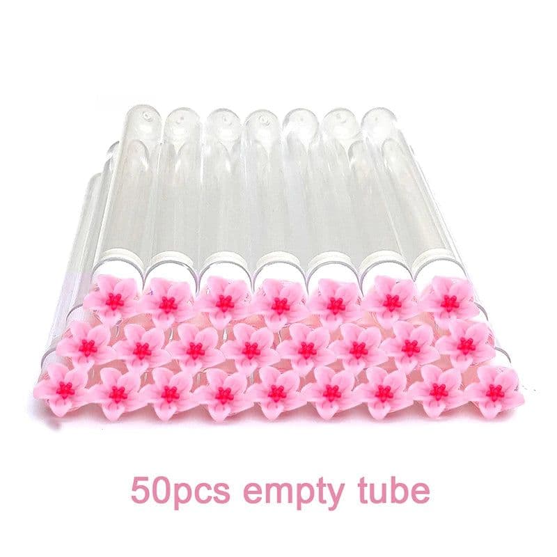 image-50pcs Reusable Eyelash Brush Tube Eyelash Wands Eyebrow Brush Replaceable Dust-proof Sparkling Broken Diamond Bottom LAUKISS