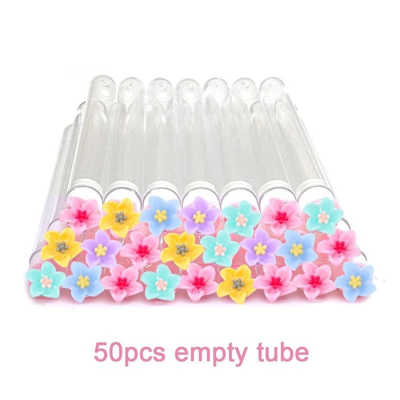 image-50pcs Reusable Eyelash Brush Tube Eyelash Wands Eyebrow Brush Replaceable Dust-proof Sparkling Broken Diamond Bottom LAUKISS