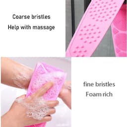 image-Body Scrubber Silicone Bath Brushes Shower Exfoliating Brush Belt Back Scrub Body Cleaner Cleaning Strap Bathroom Accessories