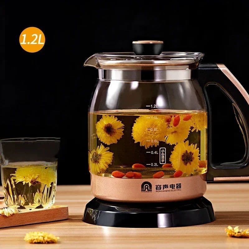 image-220V 1.2L LCD display electric kettle glass teapot multifunction health preserving pot
