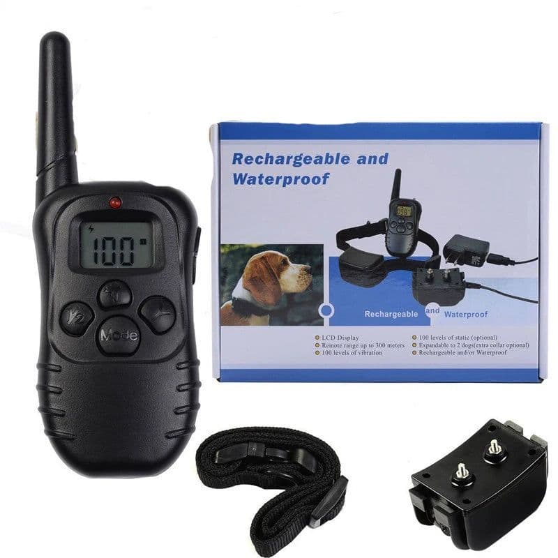 image-300m Remote Rechargeable And Waterproof Electronic Dog Training Collar With LCD Display for Pet Dog Stop Barking Collars 998DR