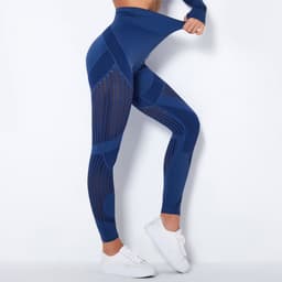 image-Cross-border new seamless knitted quick-drying hollow yoga fitness pants high-waisted hip-lifting tight-fitting sports yoga pants in stock