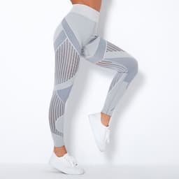 image-Cross-border new seamless knitted quick-drying hollow yoga fitness pants high-waisted hip-lifting tight-fitting sports yoga pants in stock