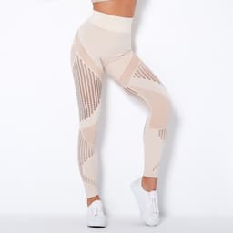 image-Cross-border new seamless knitted quick-drying hollow yoga fitness pants high-waisted hip-lifting tight-fitting sports yoga pants in stock