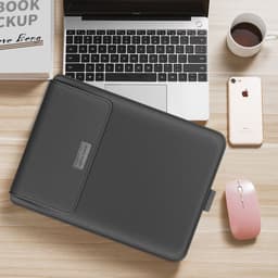 image-Ultra-thin waterproof notebook liner bag macbook 13-inch bracket folding pu universal laptop bag