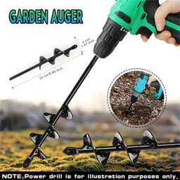 image-8 Sizes Planter Garden Auger Spiral Drill Bit Planting Hole Digger Drill Bit Yard Gardening Short Rod Planting Digger Tool