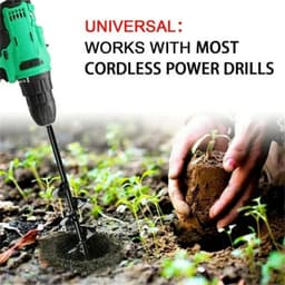 image-8 Sizes Planter Garden Auger Spiral Drill Bit Planting Hole Digger Drill Bit Yard Gardening Short Rod Planting Digger Tool