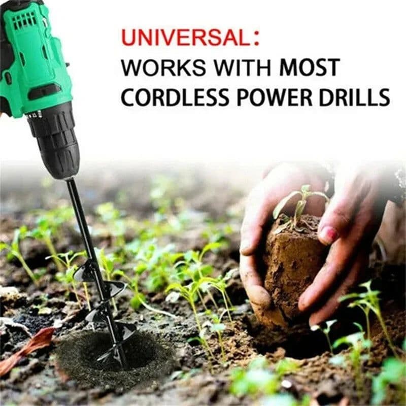 image-8 Sizes Planter Garden Auger Spiral Drill Bit Planting Hole Digger Drill Bit Yard Gardening Short Rod Planting Digger Tool