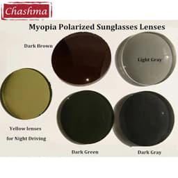 image-Chashma Polarized Lenses 1.56 Index Myopia Sunglasses UV 400 Glass Anti Glare Prescription Crystal for Driving and Fishing