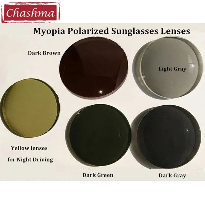 image-Chashma Polarized Lenses 1.56 Index Myopia Sunglasses UV 400 Glass Anti Glare Prescription Crystal for Driving and Fishing