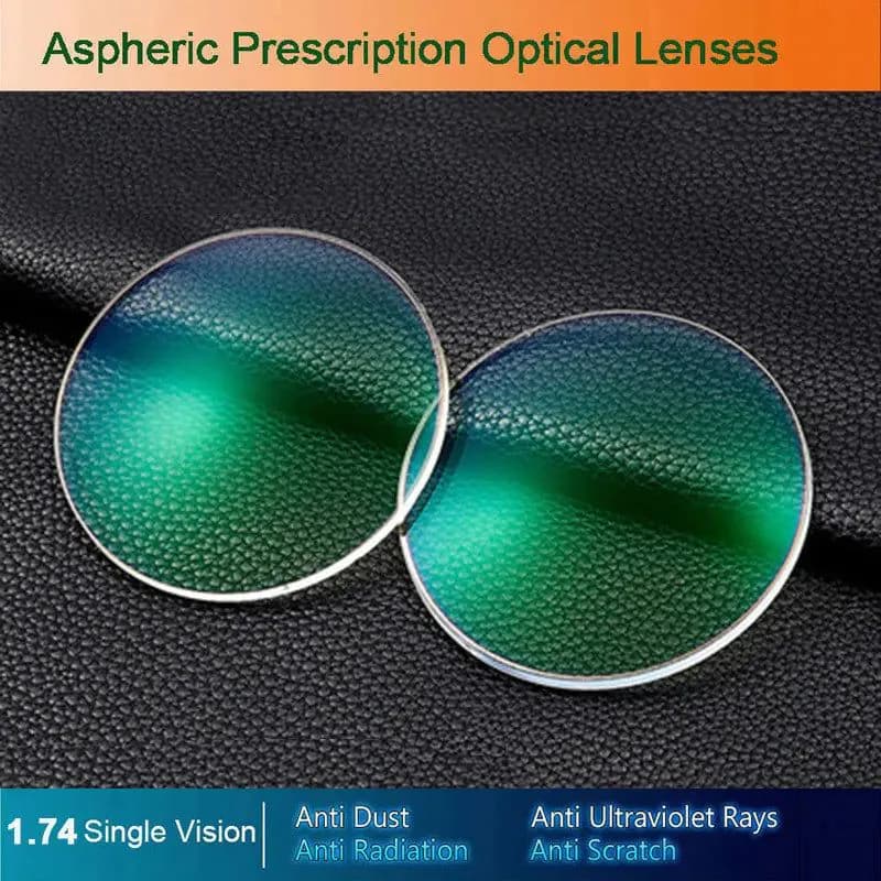 image-1.74 Single Vision Optical Glasses Prescription Lenses for Myopia/Hyperopia/Presbyopia Eyeglasses CR-39 Resin Lens With Coating