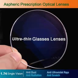 image-1.74 Single Vision Optical Glasses Prescription Lenses for Myopia/Hyperopia/Presbyopia Eyeglasses CR-39 Resin Lens With Coating