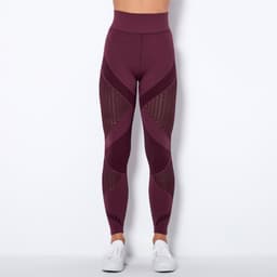 image-Spot goods! European and American cross-border seamless knitted sexy striped moisture-wicking yoga pants sports running fitness pants women