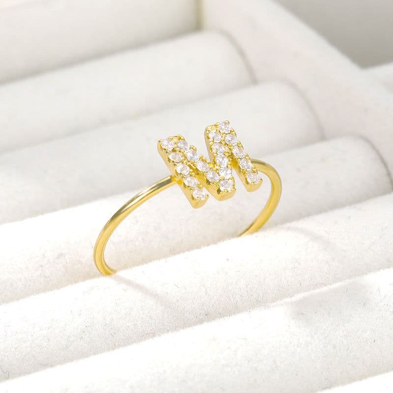 image-Letter ring Z gold plated stainless steel