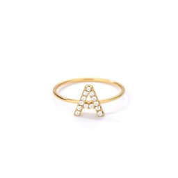 image-Letter ring Z gold plated stainless steel