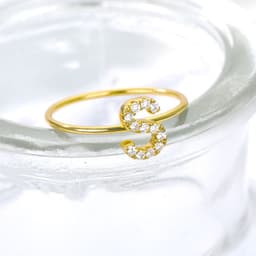 image-Letter ring Z gold plated stainless steel