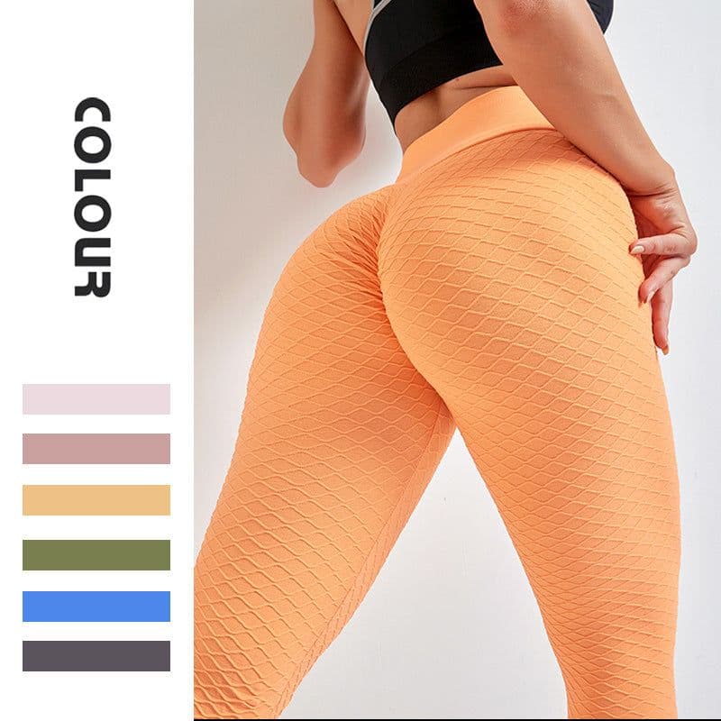 image-European and American peach butt seamless yoga pants three-dimensional shaping butt lifting tights sports pants high waist hip rhombus pants