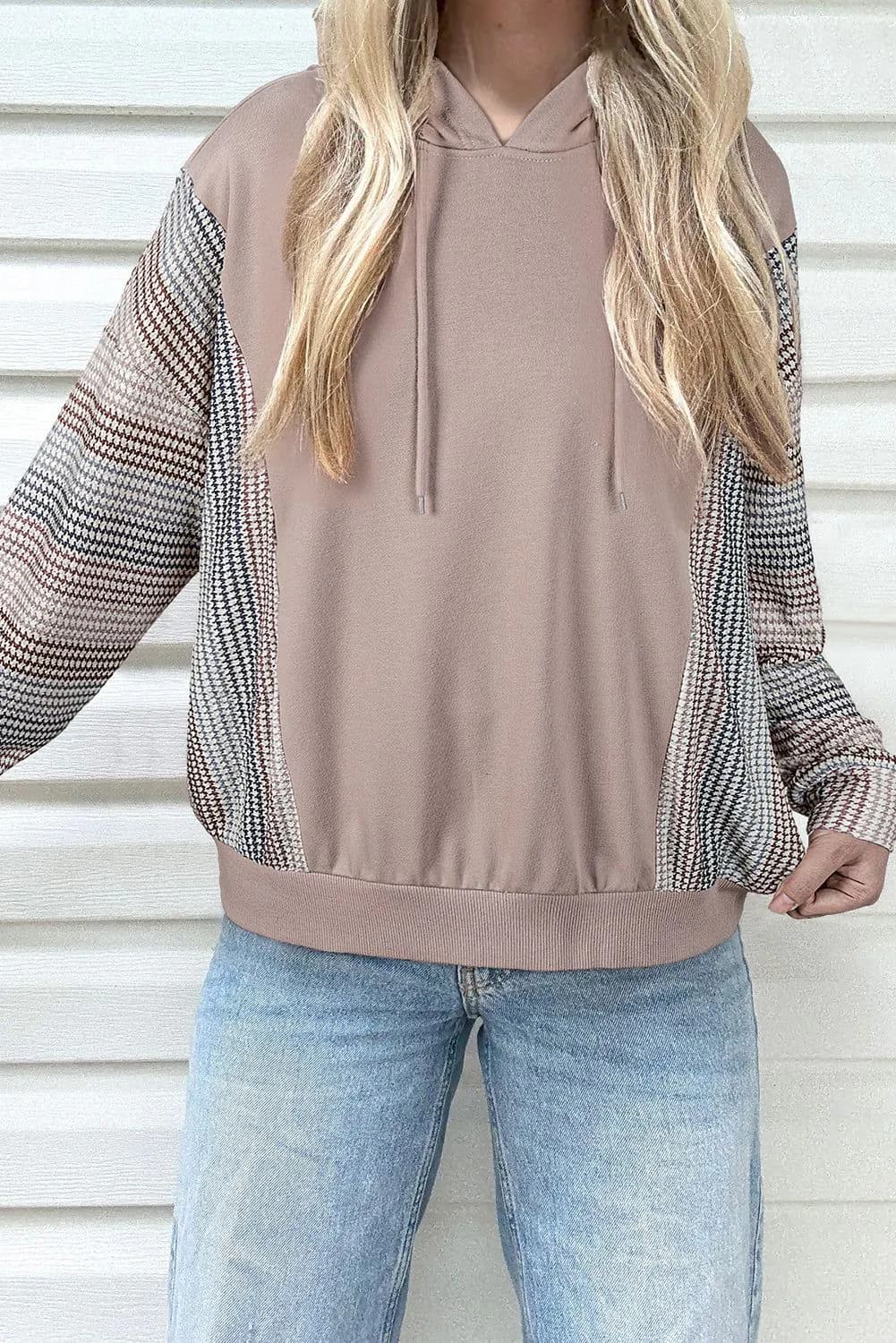 image-DUNE Colorblock Patchwork Baggy Hoodie