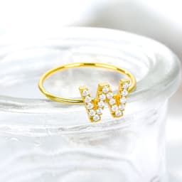 image-Letter ring Z gold plated stainless steel