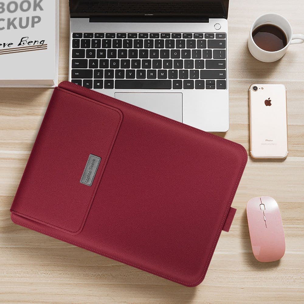 image-Ultra-thin waterproof notebook liner bag macbook 13-inch bracket folding pu universal laptop bag
