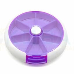 image-Portable Pill Box - Purple 7-Day Organizer