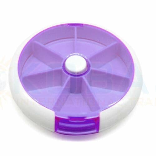 image-Portable Pill Box - Purple 7-Day Organizer