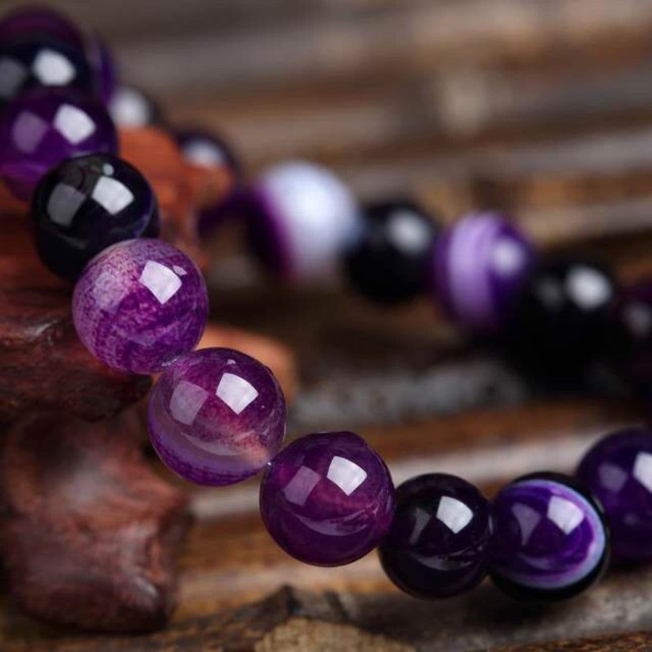 image-Bracelet En Pierre Naturelle Violet Pour Femme