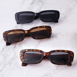 image-Ke Dun Square Sunglasses - Black Punk Style UV400