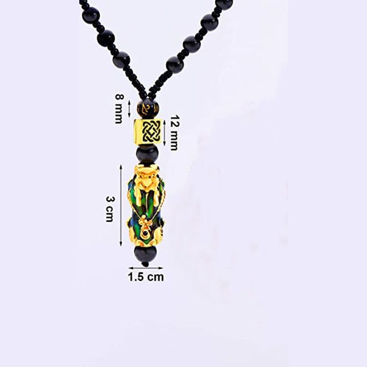 image-Cross-border Explosive Pixiu Necklace for Men and Women Imitation Obsidian Lucky Pixiu Buddha Bead Jewelry Pendant Pixiu Keychain