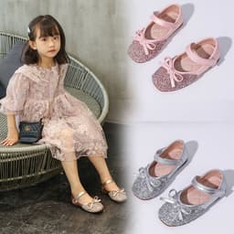 image-Sequin Princess Rhinestone Shoes for Girls, Pearlescent Powder, Low Top, Dancing Performance