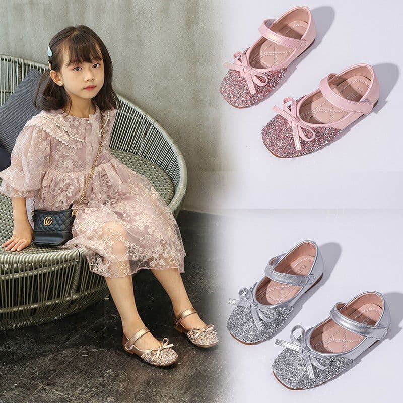 image-Sequins Princess Rhinestone Shoes for Girls - Champagne B-1 21-36