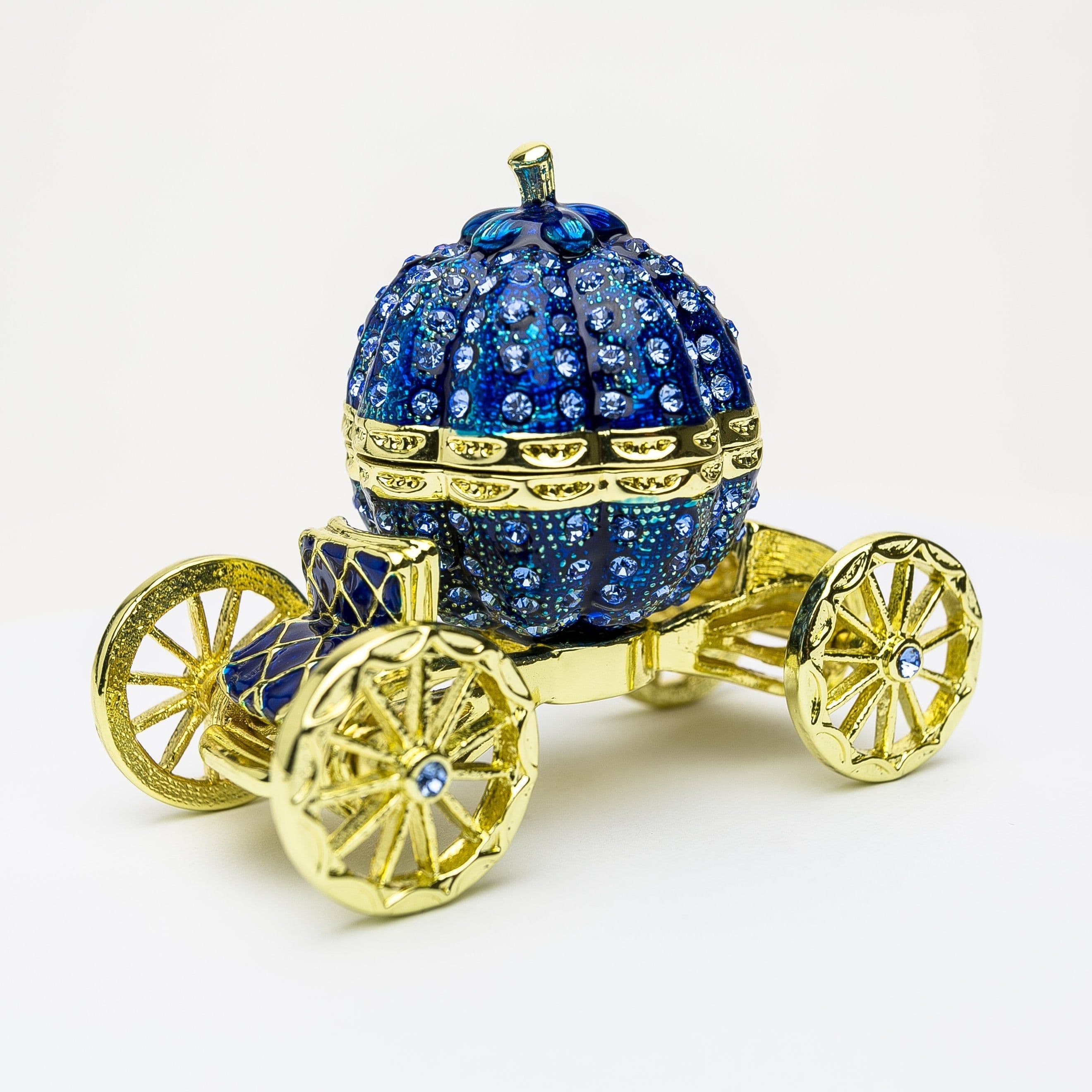 image-Royal Blue Faberge Pumpkin on Carriage
