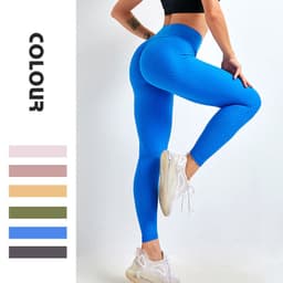 image-European and American peach butt seamless yoga pants three-dimensional shaping butt lifting tights sports pants high waist hip rhombus pants