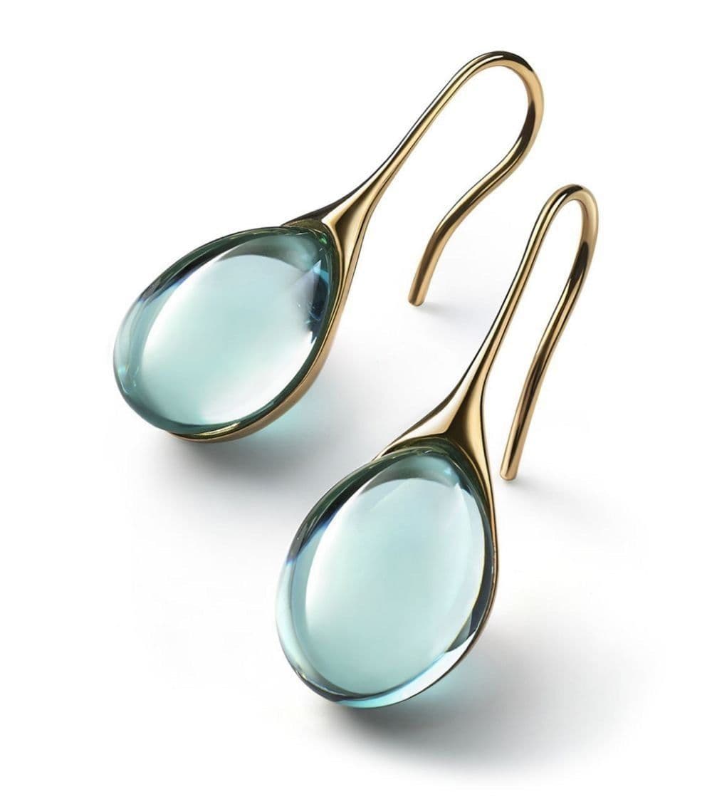 image-Four Color Inlaid Opal Earrings European And American Ladies Fashion Earrings