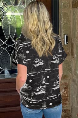 image-Chestnut Desert Sand Print Short Sleeve Knit Top