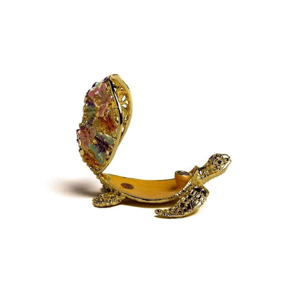image-Golden Turtle Decorated with butterflies