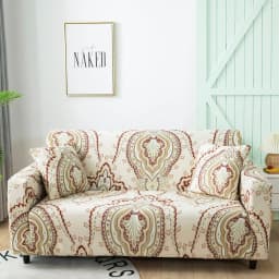 image-Elastic Three Seater Sofa Cover European Style Dustproof Protective Cover