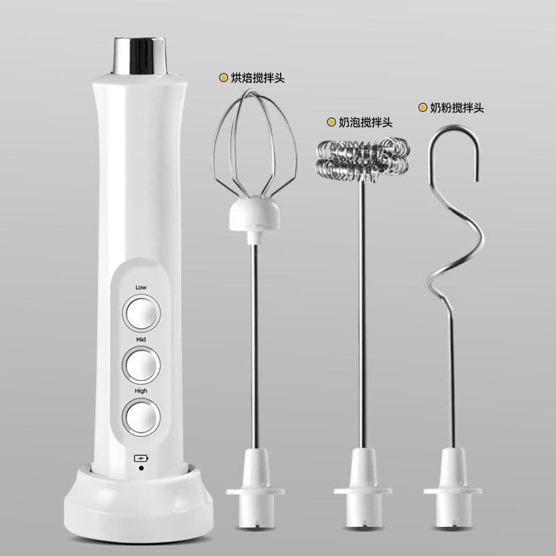 image-Rechargeable electric egg beater mixer milk coffee milk tea stirring stick automatic egg beater cream beater