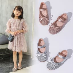 image-Sequin Princess Rhinestone Shoes for Girls, Pearlescent Powder, Low Top, Dancing Performance